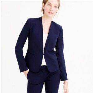 J Crew Collarless Blazer in Italian Stretch Wool
